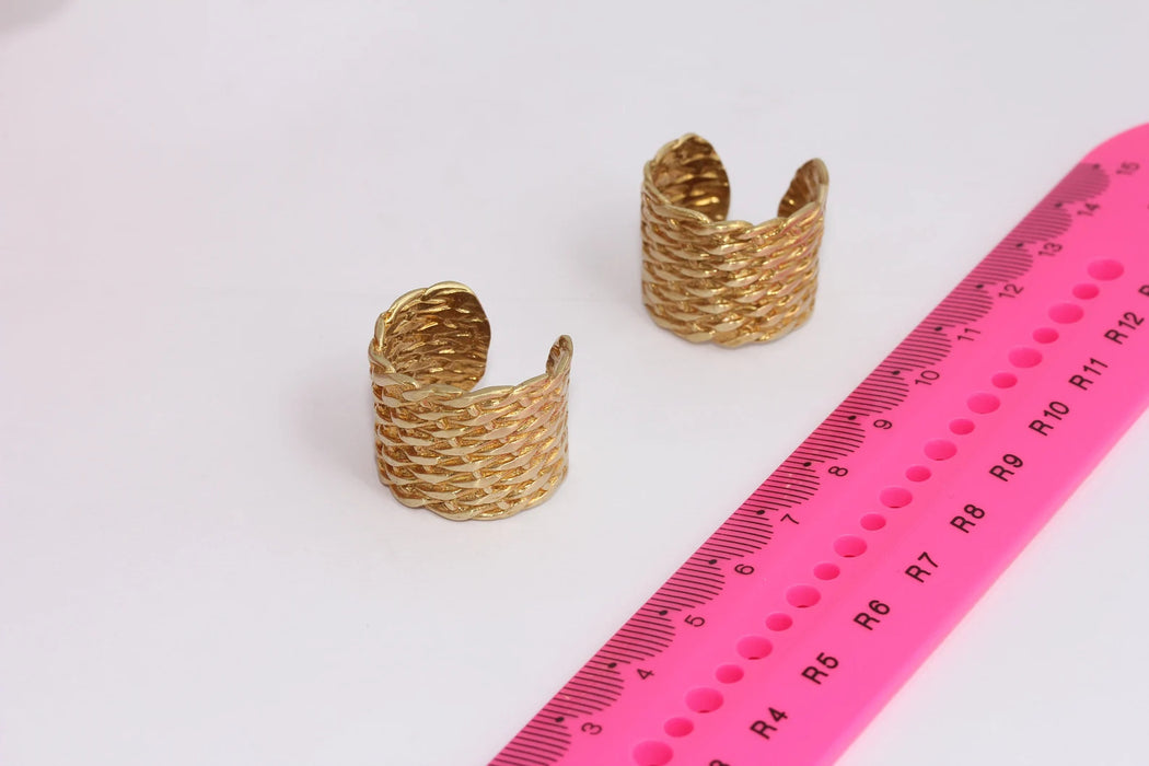 17mm Raw Brass Cuff Rings, Adjustable Rings, Braided String Ring, Brass Statement Rings, Wide Cuff Rings, Raw Brass Rings, XP113