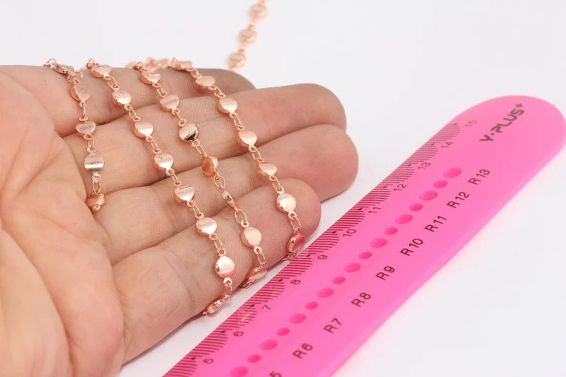 4,5mm Rose Gold Bar Chain, Rose Gold Soldered Chain, Ankle BXB36
