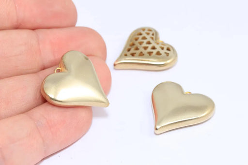 Brass Puffed Heart