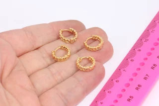 13,5mm 24k Shiny Gold Leverback Earrings, Chain, Gold Plated Earring, MLS568