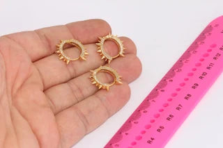 20mm 24k Shiny Gold Hoop Earrings, Punk Hoop Earrings, XP384