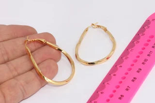 Plated Hoop Earrings, Twisted Hoop Earrings, Teardrop Earrings