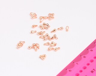 3x6mm Rose Gold Drop Charms, Mini Drop Pendant, Drop MTE647