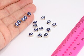 Evil Eye Beads, Enamel Evil Eye Charms