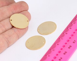 25 mm 24 Ayar Parlak Altın Disk Charmlar, Madeni Para Charmları, Yuvarlak MTE591