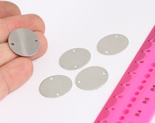 Rhodium Plated Disc Charms