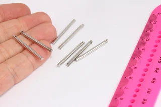 2,5x30mm Gümüş Kaplama Çubuk, Uzun Çubuk, Çubuk Kolye, Gümüş MTE264