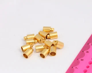 24k Matt Gold Bead Caps, Inner Size 4,5mm, Cord End, Cord Tip, MTE334