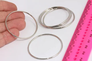 44 mm Gümüş Kaplama Kapalı Halka, Konnektörler, Daire Konnektör, MTE294