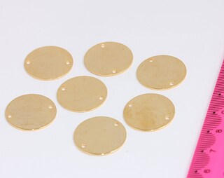 20mm 24k Shiny Gold Disc Charms, Coin Charms, Charms, MTE416