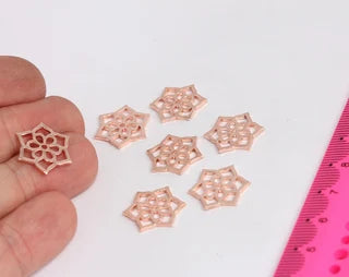 15 mm Gül Altın Lotus Tılsımları, Yaşam Çiçeği Kolye, Gül MTE379