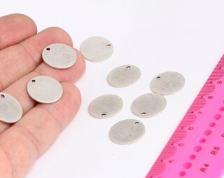 16mm Antique Silver Coin Charms, Coins, Medallion , MTE458