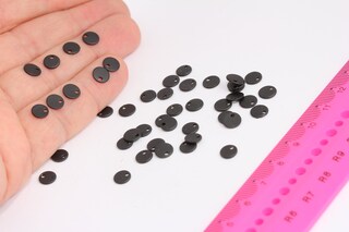 6mm Black Plated Coins, Coin Charms, Drop Charms , Black MTE623