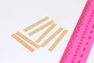 5x40mm 24k Shiny Gold Nameplate Bar, Rectangle Bar, MTE251