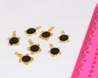 11x18mm 24k Shiny Gold Turtle Charms, Turtle Pendant, MTE302
