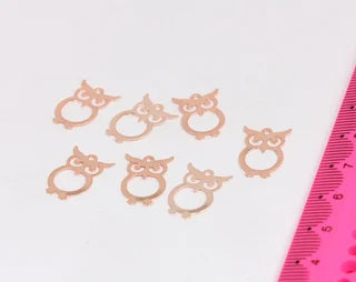 10x16mm Rose Gold ,Owl Charms, Owl Pendant, Bird MTE398
