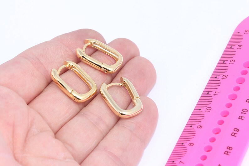 15x20mm 24k Shiny Gold Oval Earrings, Dainty Earring, Gold Plated Earrings, MLS179