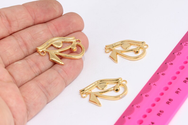 21x32mm 24k Shiny Gold Egyptian Eye, Horus Eye , MTE516