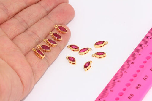 Cubic Zirconia Bezel Drop, Ruby Stone