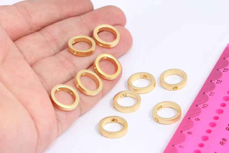 15mm 24k Matt Gold Round Pendant, Circle Charms, Eternity MTE120