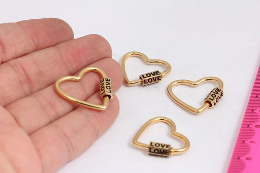 Shiny Gold Heart Screw Clasp