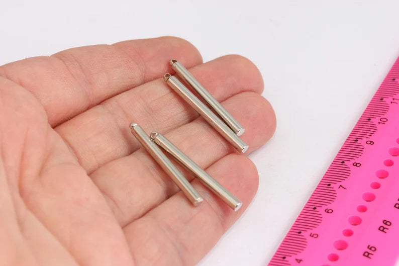 3x32mm Gümüş Kaplama Çubuk, Bağlantı Çubuğu, Gümüş Uzun MTE180