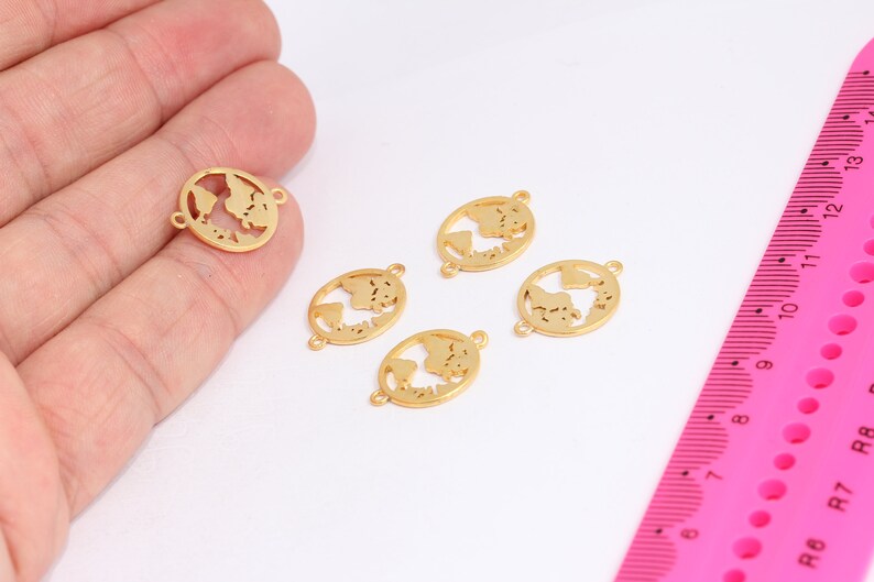 Matt Gold Plated World Map Bracelet
