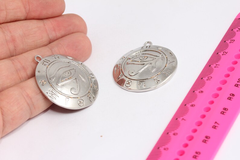 25x29mm Silver Plated Egyptian Eye, Horus Necklace, Charm MTE536
