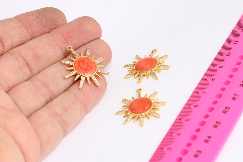Shiny Gold Sun Charms