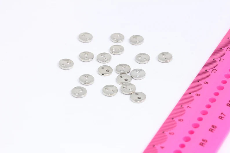 8 mm Rodyum Kaplama Düğme Takıları, Düğme Bağlantı Parçaları, MTE42