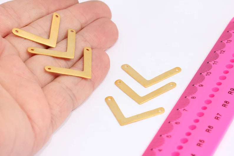 Matt Gold Plated Chevron Pendant