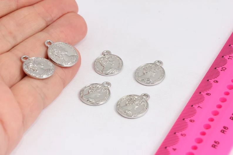 15x19mm Rodyum Kaplamalı Madeni Para, Rodyum Madeni Para, Roma MTE166