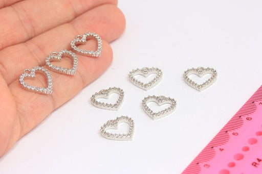 Rhodium Plated Heart