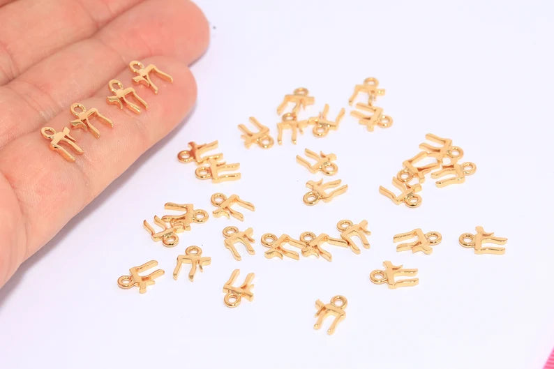 6x9mm 24k Shiny Gold Pi Letter, Beta Letter, Greek Letters, Phi Beta Jewelry, Greek Alphabet, Gold Plated Findings, CHK166-6