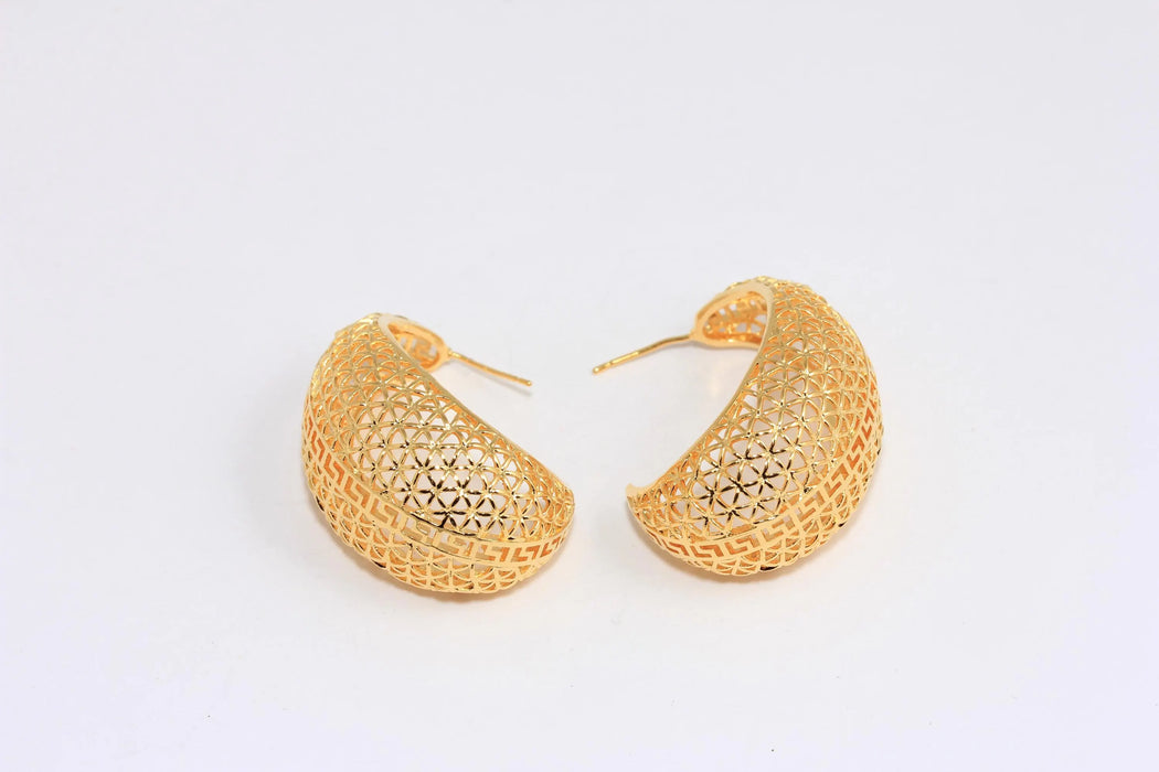 Filigree Hoop Earrings, Drop Hoop Earrings