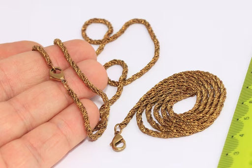 Raw Brass Rope Necklace