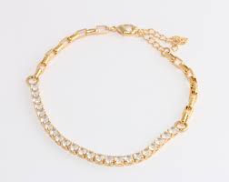 Shiny Gold Tennis Bracelet
