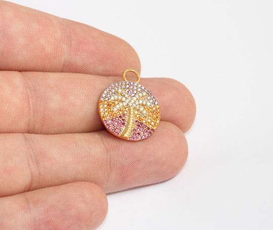 Shiny Gold Palm Pendant