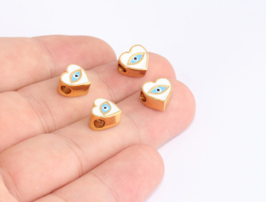 Ciondoli a forma di cuore in oro lucido 24k, 5x9 mm, love SLM1041