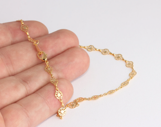 Shiny Gold Bar Anklet Bracelet Ready Ankle