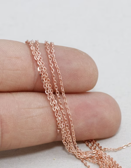 1,1x1,3mm Rose Gold Chain, Tiny Rolo Chain,Soldered Rose  BXB16