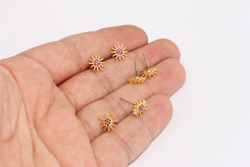 Stud Earrings, Micro Sun Earrings