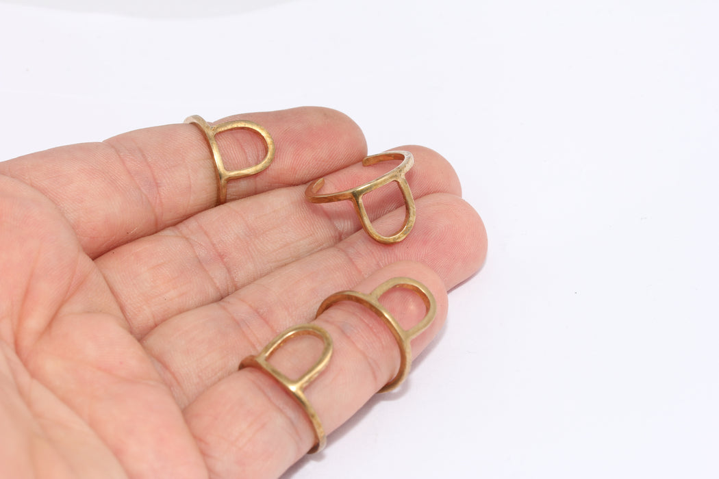 16-17mm Raw Brass Nail Rings, Fingertip Ring Wholesale ZPR287