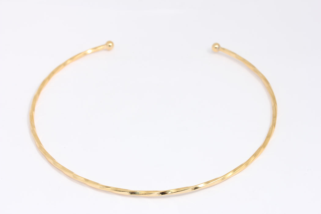 3mm 24k Shiny Gold Choker, Wire Choker Necklace, Choker BXB396-2