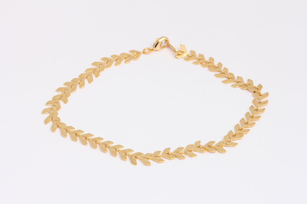 Shiny Gold Fishbone Bracelet