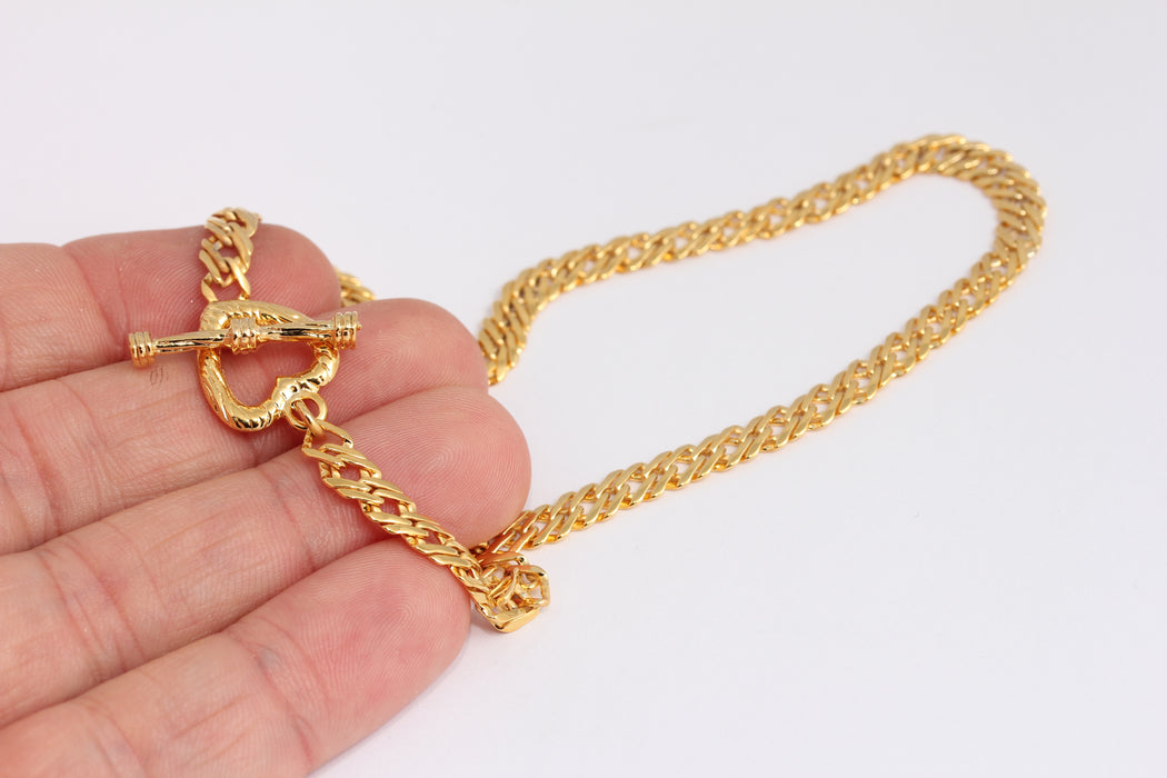 5,4mm 24k Shiny Gold Knitted Necklace, Ready Knitted,SG BXB395-27
