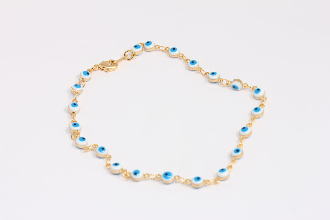 Shiny Gold Evil Eye Anklet