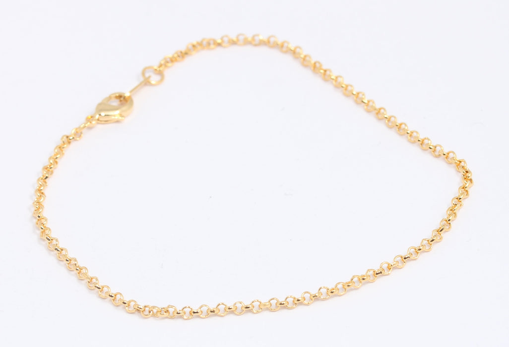 Shiny Gold Round Link Anklet