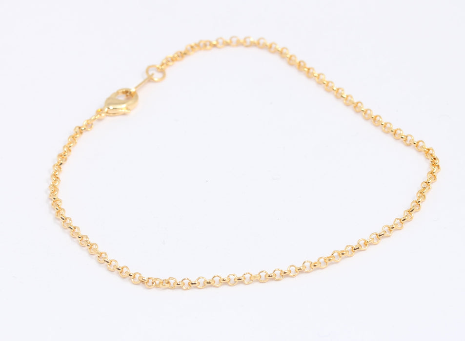 Shiny Gold Round Link Bracelet