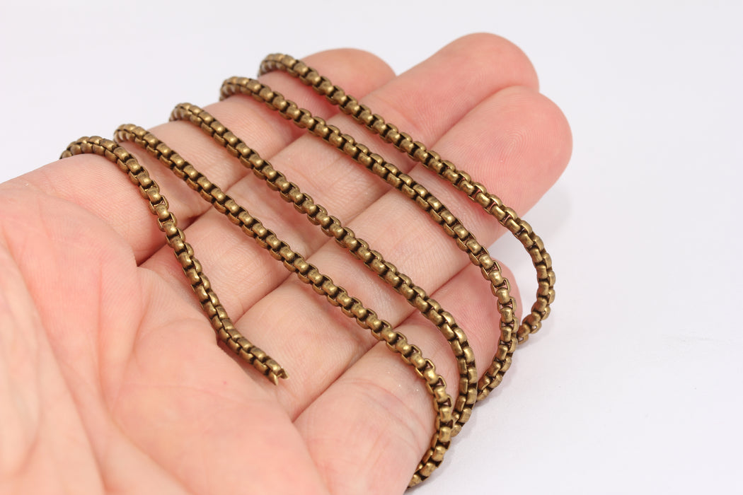 Raw Brass Box Chains